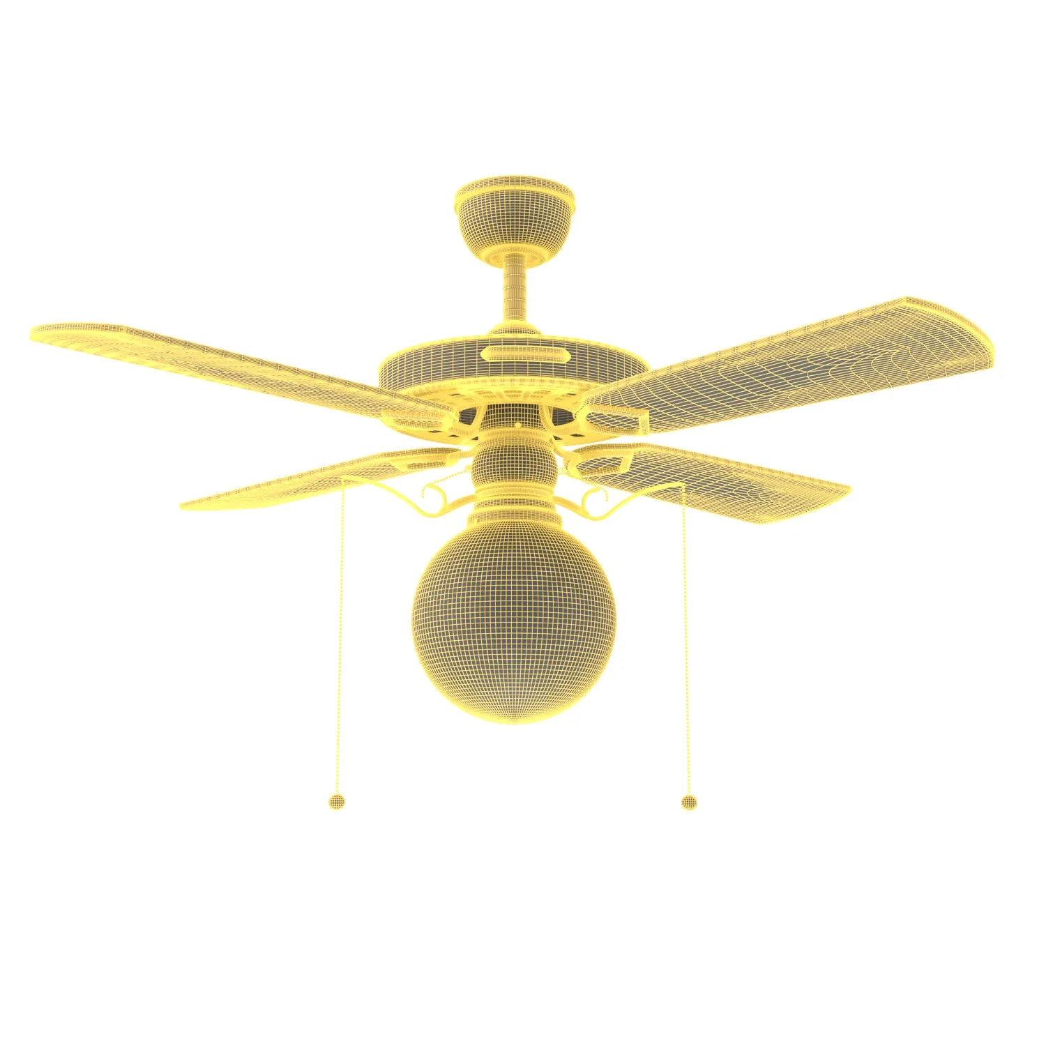 Heron Ceiling Fan With Opal Globe Shade PBR 3D Model_07